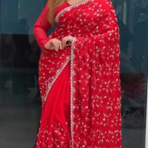 Chinigura Georgette Sequences Embroidery Saree