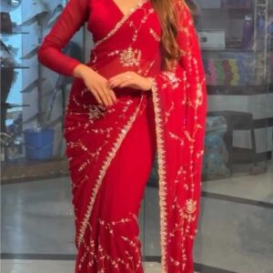 Chinigura Georgette Sequences Embroidery Saree