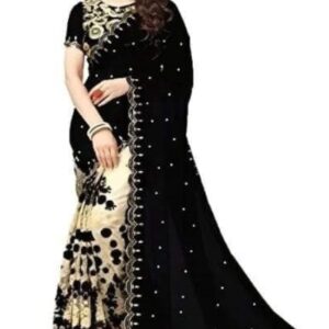 ইন্ডিয়ান জর্জেট এমব্রয়ডারি শাড়ি ব্লাউজ পিস সহ