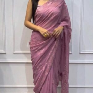 Chinigura Georgette Sequences Embroidery Saree