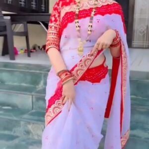 Makhon Georgette Sequences Embroidery Saree