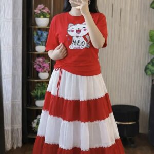 Stylish Skirt and T-Shirt Set