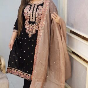 Sequence Embroidery Three Piece