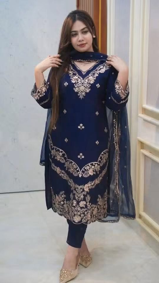 Premium Embroidery Three Piece
